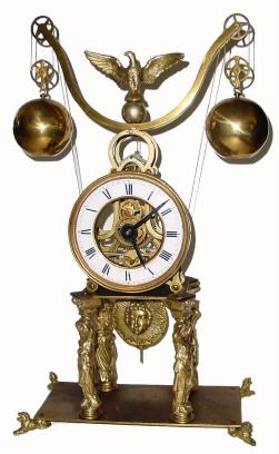 C.1960, Weight driven Skeleton clock from various parts. — Antique Clocks Price Guide