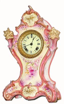 C.1910, Ansonia Clock Co., Royal Bonn, porcelain china clock. — Antique Clocks Price Guide
