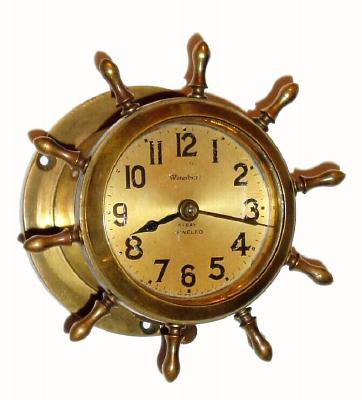 C.1929, Waterbury Clock Co., "Motor Boat No. 2", 8-day ship's timepiece. — Antique Clocks Price Guide
