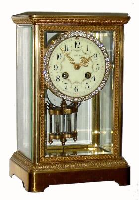 C.1900, French, for Tiffany and Co., brass and glass crystal regulator. — Antique Clocks Price Guide
