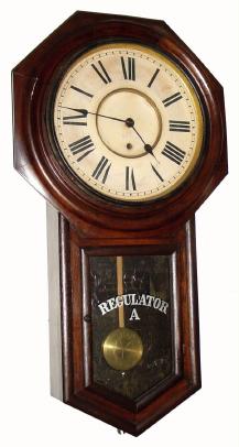 C.1906 Ansonia Clock Co., "Regulator A", 8-day wall timepiece. — Antique Clocks Price Guide