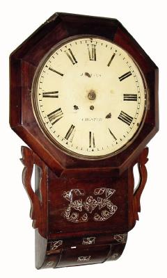 C.1860, English, 8-day fusee drop wall timepiece, octagon top. — Antique Clocks Price Guide