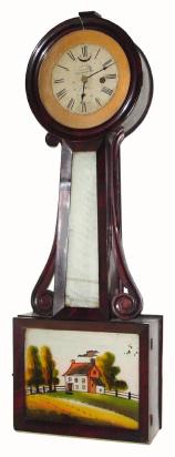 Mixed lot: C.1840 Attleboro banjo case, now with a Jerome marine style movement and dial. — Antique Clocks Price Guide
