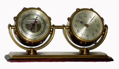 C.1950, Chelsea Desk Set, barometer and 8-day timepiece, as-found. — Antique Clocks Price Guide