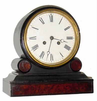 C.1880, Marti and Cie, 8-day time/strike wood mantel clock, missing gong. — Antique Clocks Price Guide