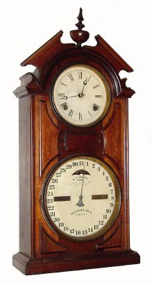 C.1875, Ithaca Calendar Clock Co., "No. 8 SHELF LIBRARY", in walnut, 8-day, striking. — Antique Clocks Price Guide