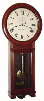C.1900, Seth Thomas, Regulator No. 2, 1-weight wall timepiece in mahogany. — Antique Clocks Price Guide