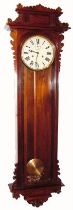 C.1889, E. N. Welch, No. 11, REGULATOR, in mahogany, 30 day, double spring time. — Antique Clocks Price Guide