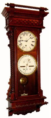 C.1891, Waterbury Clock Co., "Calendar No. 28". 8-day calendar timepiece. — Antique Clocks Price Guide