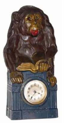 C.1900, German, Junghans, Animated Monkey timepiece. — Antique Clocks Price Guide