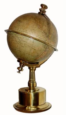 C.1890, French, Globe-World time clock, for the English market, 8-day. — Antique Clocks Price Guide