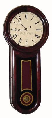 C.1880, E. Howard Clock Co., Boston, "Regulator No. 11", 8-day weight timepiece, sometimes called a "keyhole" model. — Antique Clocks Price Guide