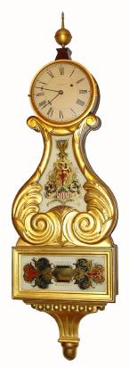 C.1925, Waltham Watch Co., Waltham, Mass, ABBOT LYRE, 1-Wt, 8-day wall clock. — Antique Clocks Price Guide