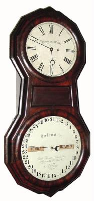 C.1963, Seth Thomas, Office Calendar No. 1, in rosewood, weight driven figure 8 wall clock with original dials. — Antique Clocks Price Guide