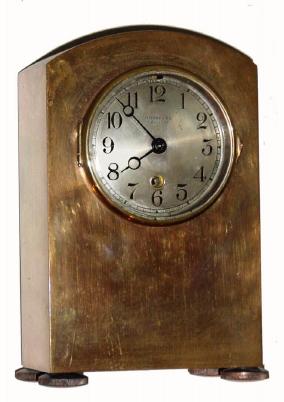 C.1910, Chelsea Babro Model for Tiffany and Co., New York, red brass timepiece with 3" dial, serial No. 56,399. — Antique Clocks Price Guide
