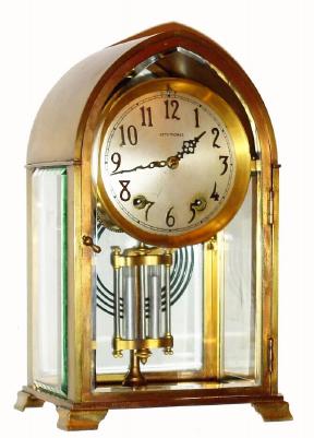 C.1913, Seth Thomas Clock Co., "Crystal Gothic No. 0", 15-day time and gong strike crystal regulator. — Antique Clocks Price Guide