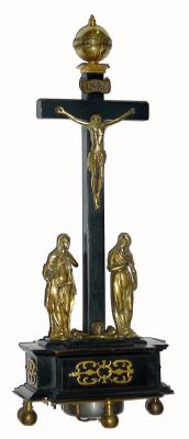 C.1620, Augsburg, Striking Crucifix Clock, the time read on the annular globe at the top of the cross. — Antique Clocks Price Guide