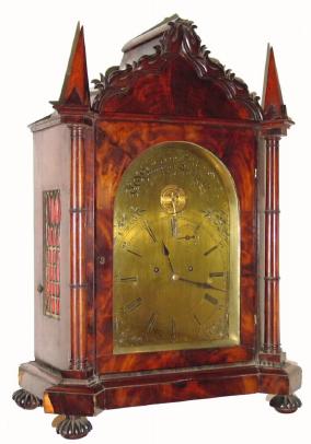 C.1880, English, J. O. Simpson, Lichfield, Gothic style mantel clock, 8-day time/strike fusee movement with detached lever OPEN escapement. — Antique Clocks Price Guide