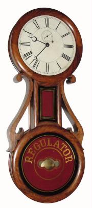 C.1845, (attributed to) G. D. Hatch, No. Attleboro, MA, unsigned figure 8 banjo with side arms. — Antique Clocks Price Guide