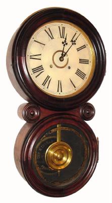 C.1896, E. Ingraham Co., "Reflector", 8-day time/strike wall clock. — Antique Clocks Price Guide