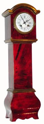 C.1880, French, P. Franken, Paris, mini tall case with shell-like finish, Bombay base, 8-day bell strike. — Antique Clocks Price Guide