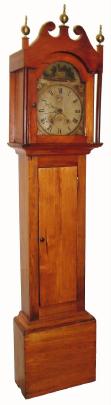 C.1830, An American Pine Tall case, with an English 30 hour movement, with a convex painted dial. — Antique Clocks Price Guide