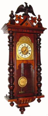 C.1900, Gustav Becker, Arch Dial, Alt Deutsch wall clock, 8-day t-s spring movement. — Antique Clocks Price Guide