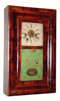 C.1850, F. C. Andrews, Bristol, Conn, Mini 3-weight OG with alarm. — Antique Clocks Price Guide
