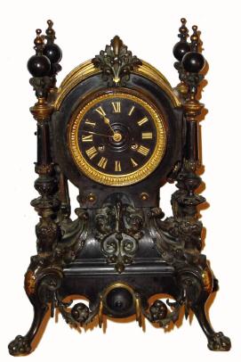 C.1890, French for Tiffany and Co., marble and bronze mantel clock. — Antique Clocks Price Guide