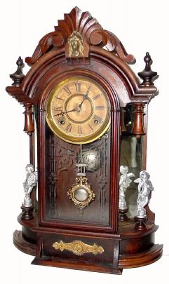 C.1880 Bridgeport Brass Co., "Occidental" 8-day time/strike mantel clock. — Antique Clocks Price Guide
