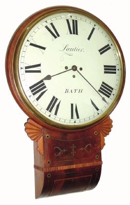 C.1880, English, Large 2-fusee wall clock, 17" chapter ring. — Antique Clocks Price Guide