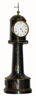 C.1880, French, Lighthouse Form Clock, 8-day platform timepiece with porcelain dial. — Antique Clocks Price Guide