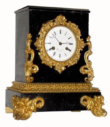 C.1880, Chareaudeau, A Angers, (fired onto dial) 8-day time/strike marble and ormolu mantel clock. — Antique Clocks Price Guide