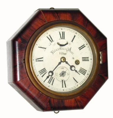 C.1850, Unknown, American, 30-hour octagon "Lever Time Piece". — Antique Clocks Price Guide
