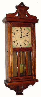 C.1920, Sessions Clock Co., "No. 9224", 8-day time and strike wall clock, arts and crafts. — Antique Clocks Price Guide