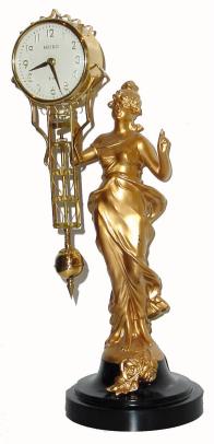 C.1965, Japanese, Meiko, 8-day swinger statue timepiece. — Antique Clocks Price Guide