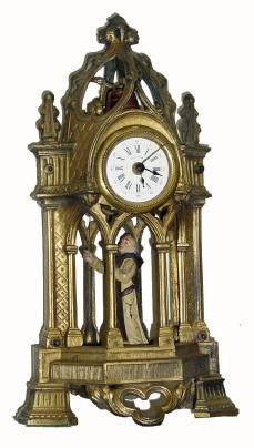 C.1900, French, MONK ALARM, animated alarm clock. — Antique Clocks Price Guide