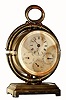 C.1900, French, Brass Cased, Time and Calendar desk clock, with 4 indications: time at top, followed by day, date and month.