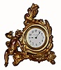 C.1910, New Haven Clock Co., Boudoir novelty clock, 30 hour, gilt white metal case with porcelain dial. 