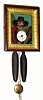 C.1875 German, roving eye wall clock, 30-hour brass and wood movement. 