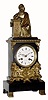 C.1870 French, marble and bronze figural mantel clock, 8-day time/strike. 