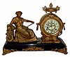 C.1900, New Haven Clock Co., "CLOTHO", figural clock, white metal statue on iron base, 8-day time and strike. 