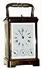 C.1985, French, L'Epee, brass cased carriage clock, time, strike, repeat and full calendar. 