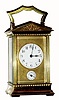 C.1900, French Brass Cased Carriage clock, an architectural case, time and alarm on a base mounted bell. 
