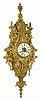 C.1900, French, Cast Brass Wall Cartel clock, Gothic motif, with 8-day bell strike movement. 
