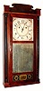 C.1830, Silas Hoadley, "Time is Money" 30-hour time/strike half column and splat wood movement shelf clock,. 