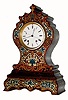 C.1880, French, Inlaid Mantel Clock with center sweep seconds hand, 8-day, bell strike. 