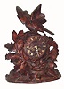 C.1880 Swiss, Euenberger Interlaken, carved wooden case mantel clock, 8-day time/strike. 