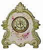 C.1895 Ansonia Clock Co., "La Bretagne", 8-day time/strike porcelain mantel clock. 