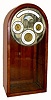 C.1900, English, H. M. Emanuel and Son, Large special purpose calendar movement, indicating plus and minus minutes at Noon, Date, Day of Week and Month, plus moon phase, mahogany case with double cabinet doors to the rear, glazed at front. 